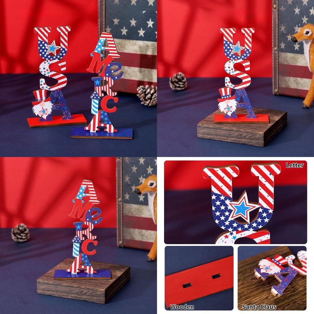 Wooden Usa Letters Decor For Independence Day And Christmas Festivities