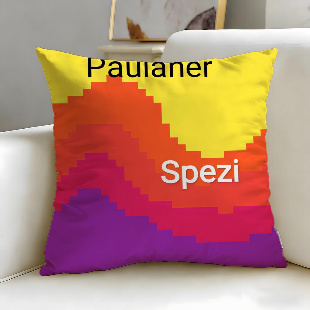 classic beverage brand Paulaner Spezi Cushion Cover Soft  EasyWash Pillow Case  Versatile for Couch Bed Travel and Office