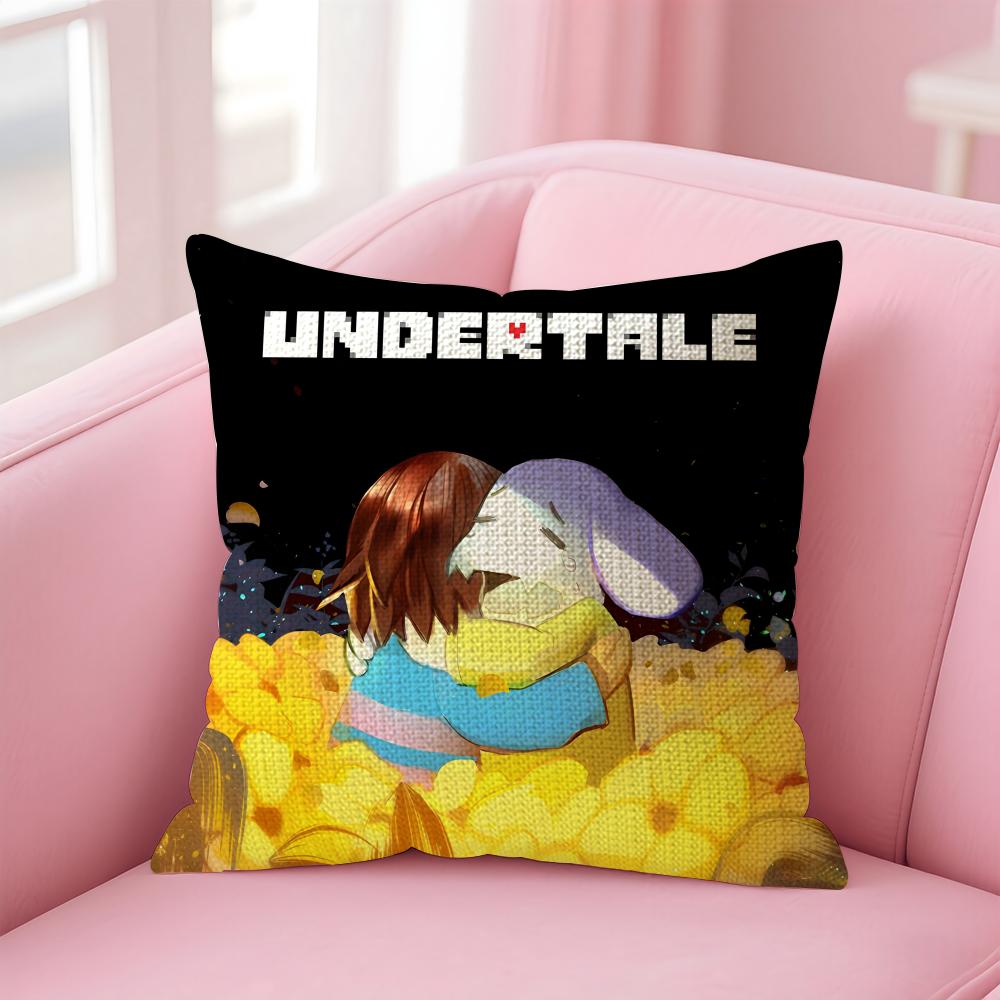 

UUndertale Game Cushion Cover Natural Linen Pillow Case DoubleSided Print Decorative Sofa Pillowcase Home Decor Gift 30x30cm