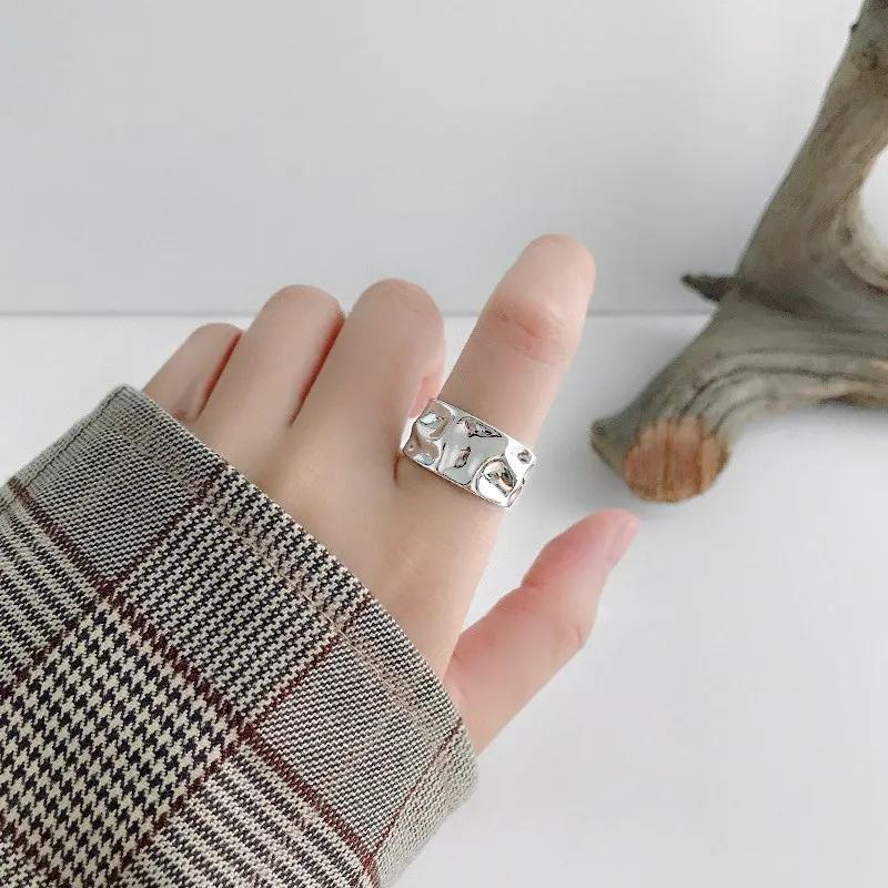 Unique Design Irregular Metal Concave Convex Ring For Women Fashion Personalized Daily Accessory Party Jewelry Birthday Gifts