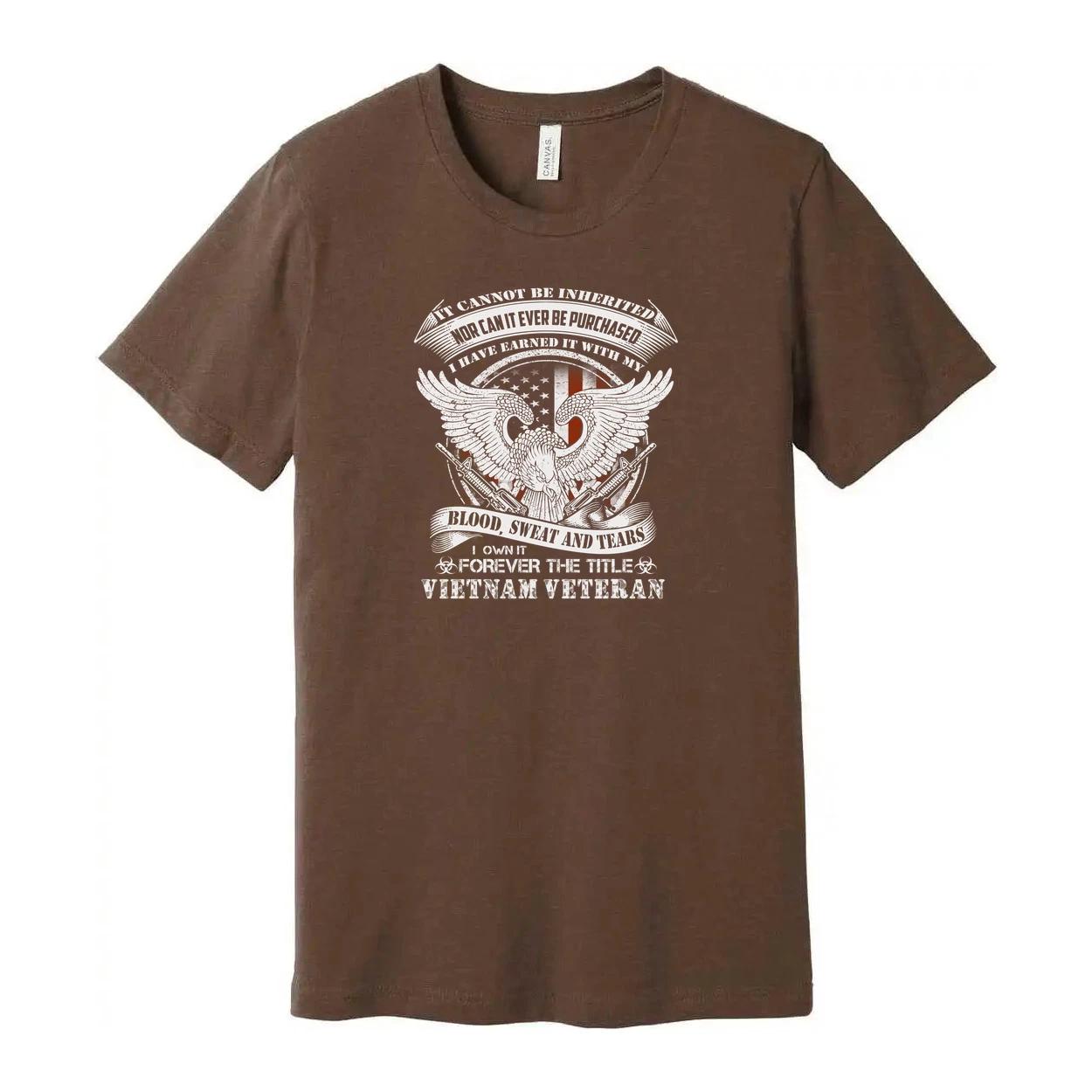 Vietnam Veteran Eagle Graphic Tee With United States Flag And Banner Text Blood 3XL