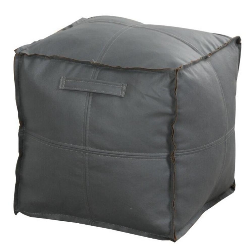 Waterproof Square Pouf Cover PU Leather Ottoman Cover Sofa Footstool Cover Living Room