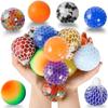 10pcs Solid TPR Crystal Ball Squeezing Acne Rainbow Ball Squeeze Toys  Kids Toys