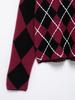TAOP&ZA Women's Spring Commuting Fashion Diamond Knit Sweater
