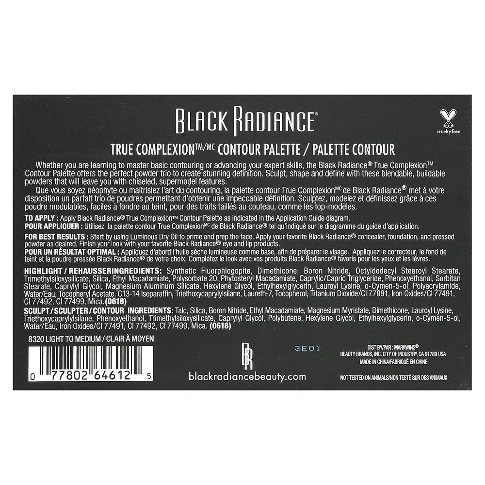 Black Radiance True Complexion Contour Palette, Light Medium, 3 Pieces