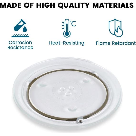 Microwave Turntable Ring, 7.5" Microwave Oven Glass Plate Tray Support, Rotating Roller Support Ring with 14 mm Rollers (2 PCS)