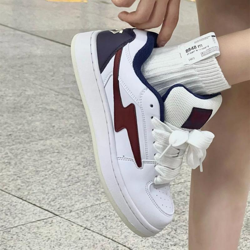 Campus Style High Value White Blue Mandarin Duck Lightning Board Shoes Women's American Bread Shoes Ins Retro Couple Casual Shoes