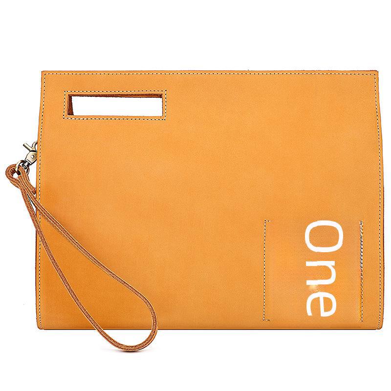 Men's Large Capacity Crazy Horse Leather Crossbody Bag - Genuine Leather Retro Tablet Handbag