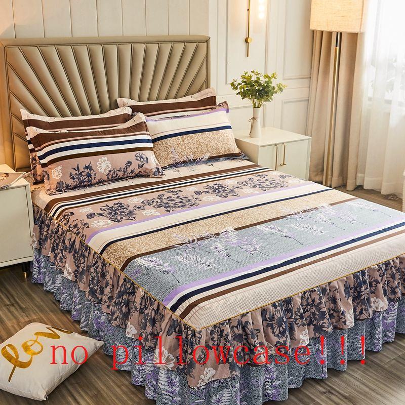 Korean Fashion Bed Skirt Washable Non-slip Single Double Bedding Luxury Modern Skin-friendly Soft Bedspread King Queen Size Home