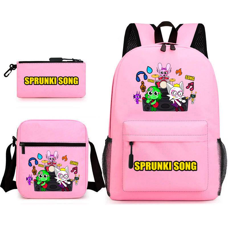 3D New Game Rhythm Box Sprunki School Bag Backpack Elementary and Secondary School Backpack Crossbody Bag Pencil Bag D