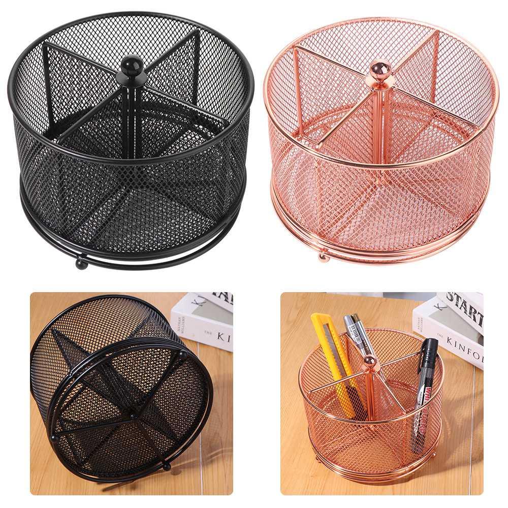 Hollowed-out Makeup Brush Storage Bucket 4 Compartments Desktop Storage Container  Girl Gift