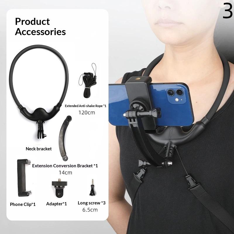New Neck Mount Phone Clip 360° Rotation Phone Holder For Phone Accessories Quick Release Hands Free Accessories