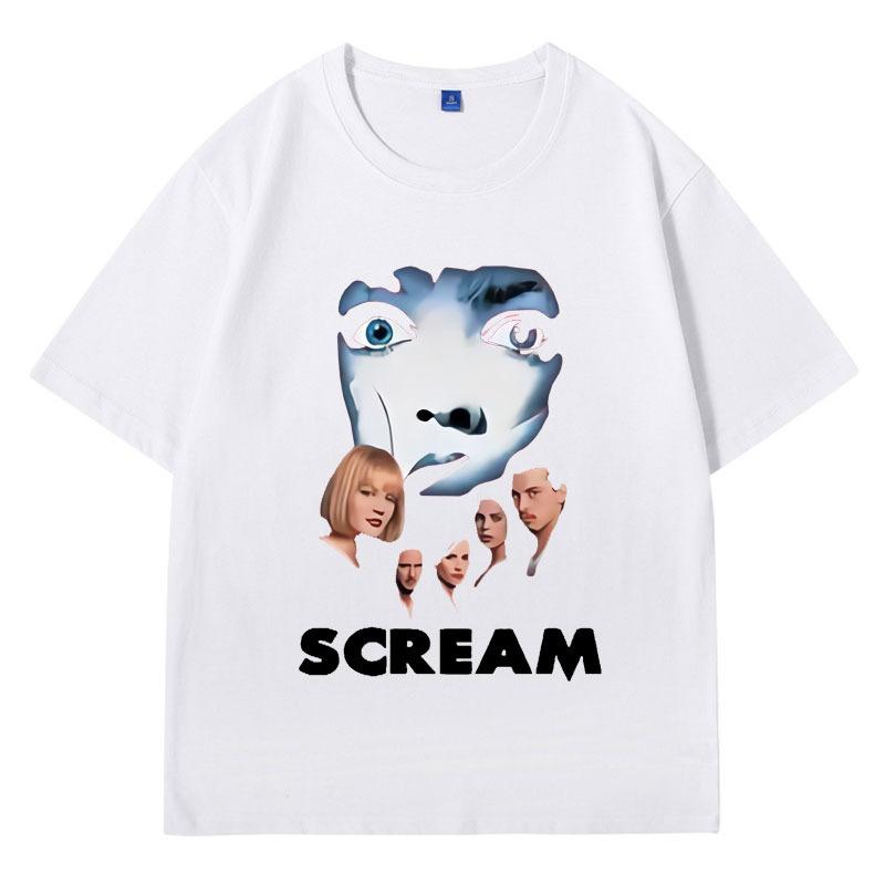 Limitiertes Horrorfilm Scream T-Shirt Billy Loomis Print T-Shirt Kurzarm Herren Damen Hip Hop Vintage Übergroße T-Shirts Kleidung
