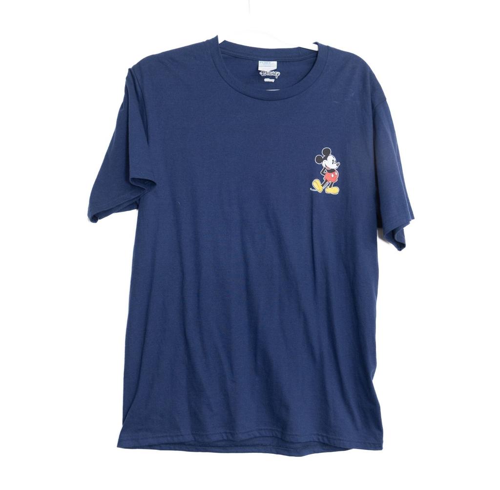 Disney Mickey Mouse Navy Blue Graphic M T-Shirt Crewneck Short Sleeve Unisex Cot