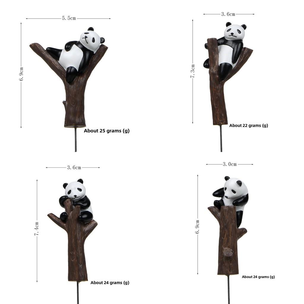 Cartoon Cute Tree Branch Climbing Panda Mini Model Ornament For Gardening Decor