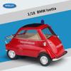 1/18 WELLY BMW Isetta Alloy Model auta Diecasts Kovová hračka Auta Model auta Vysoká simulační kolekce Dětské dárky