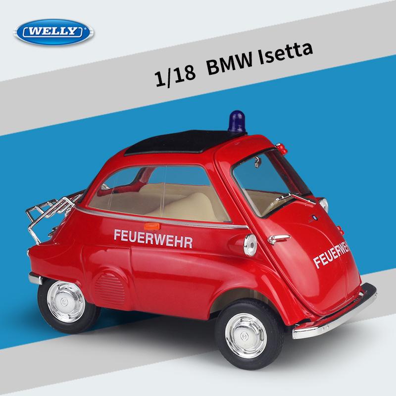 1/18 WELLY BMW Isetta Alloy Model auta Diecasts Kovová hračka Auta Model auta Vysoká simulační kolekce Dětské dárky