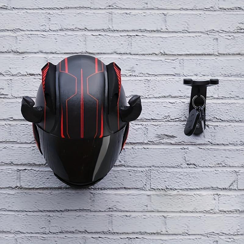 Space-Saving Helmet Hook Rack Motorcycle Helmet Hook Rack, ABS Wall-Mounted Storage Holder with Key Hanging Function, Durable Helmet Organizer