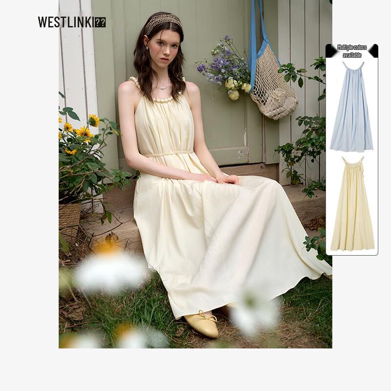 

Женское платье макси без рукавов с халтер-вырезом L