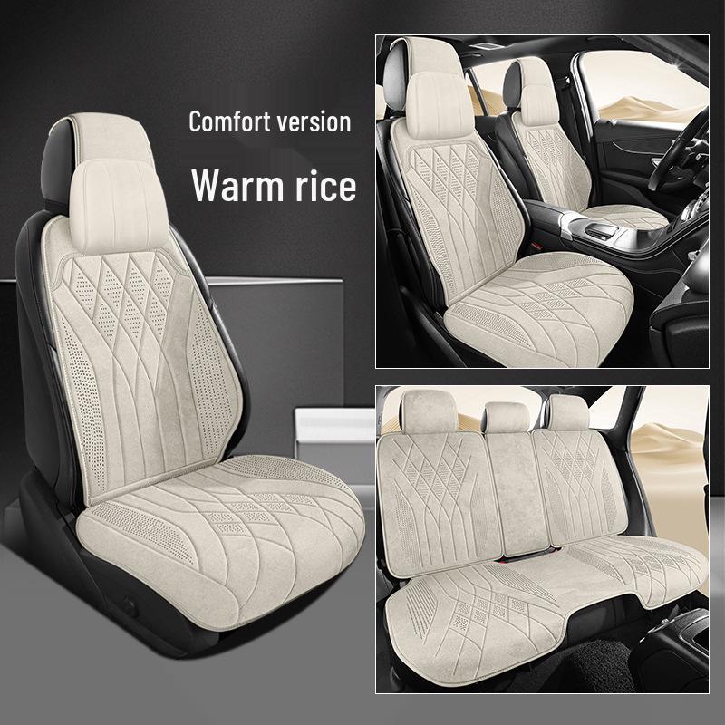 Universal Suede Car Seat Cushion for All Seasons - Fits SUVs, Sedans, and Pickup Trucks