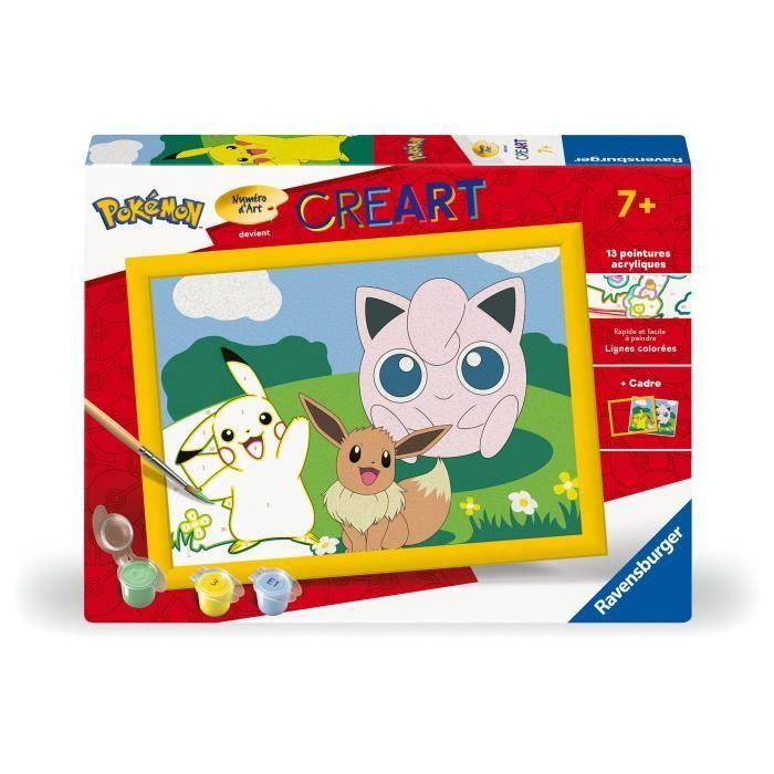 CreArt Kids 18x24cm Pokemon, Paint by Numbers Kit Art Number, From 7 Years, 25839, Ravensburger