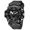SMAEL Alloy Military Style Watch Night Glow Waterproof Dual Display Quartz Electronic Watch 8072 Outdoor Tactical Men's