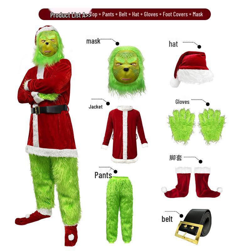 M-6XL Women's Santa Claus Christmas Cosplay Dress