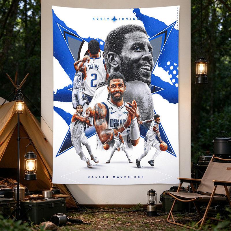 Kyrie Irving Dallas Mavericks 2 Basketball Collage Art Poster Blue Star