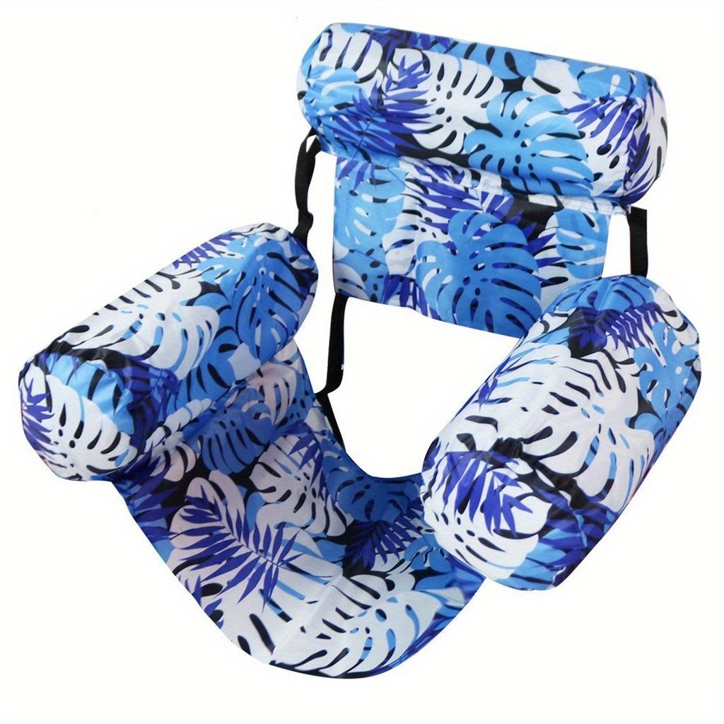 1 pièce Design Feuille Hamac Gonflable Pliable en PVC Sangles Réglables Chaise Longue Flottante Durable pour Piscine Plage Lac Été