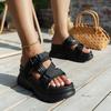 Fashion New Summer Buckle Slippers Women's Sandals 2025 Fashion Women 9CM Wedges Platform Shoes Open Toe Woman Flats Beach Flip Flops