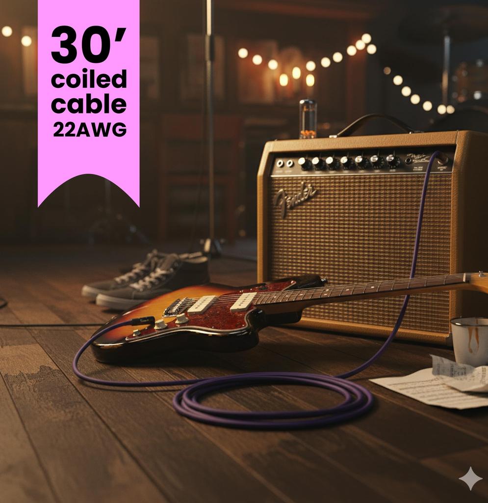 J Mascis Coil Guitar Cable Purple 914cm