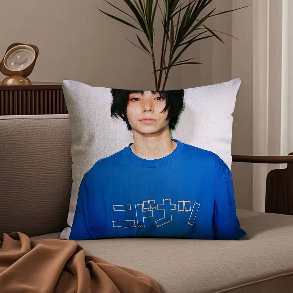 Hot Actor N-Nijiro Murakami Pillow Case Anti-dustmite Pillowcase Invisible zipper silky short plush Sofa cushion cover