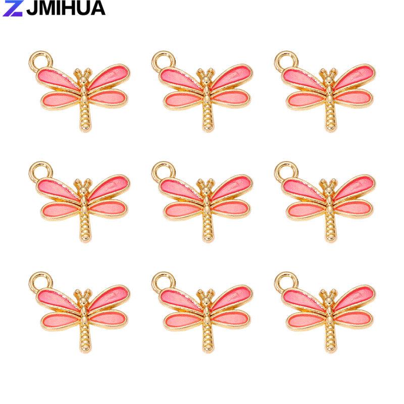 15PCS Enamel Colorful Dragonfly Charms Pendant Supplies For DIY Handmade Earrings Bracelets Jewelry Making Findings Accessories