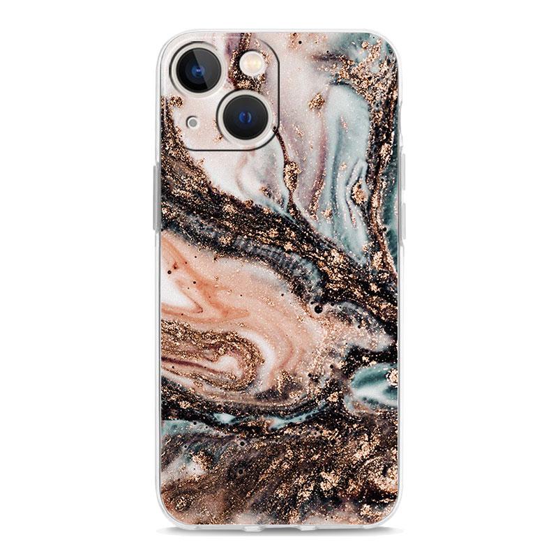 Priehľadný kryt na telefón pre iPhone 17 16 15 14 13 12 11 Pro Max Plus 17 AIR Nárazuvzdorný mäkký TPU obal Vintage mramorový Capas