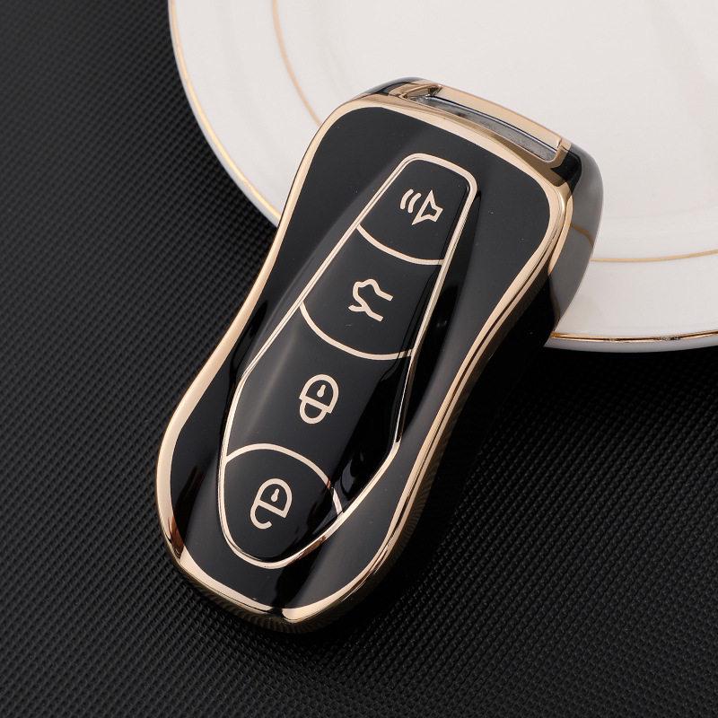 Fashionable Gold-Edged TPU Key Case for 2021 Geely Boyue Pro/Xingyue/Xingyue S