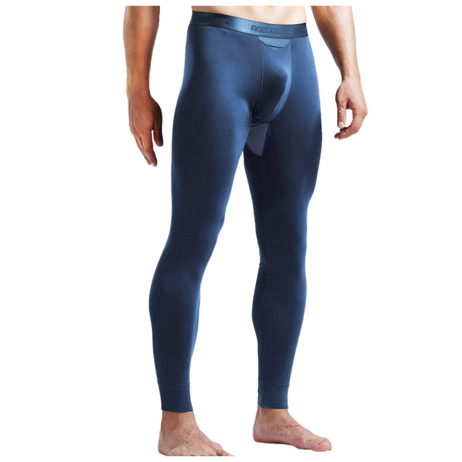 

Мужские однотонные пули, отдельные термобрюки, эластичные тонкие леггинсы с чехлом L синий