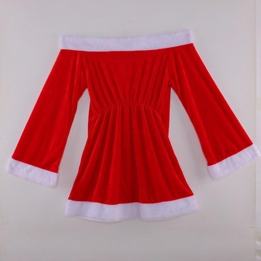 Red Christmas Dress Santa Claus Christmas Perform Costume Fashion Santa Claus Outfit  Xmas Suit