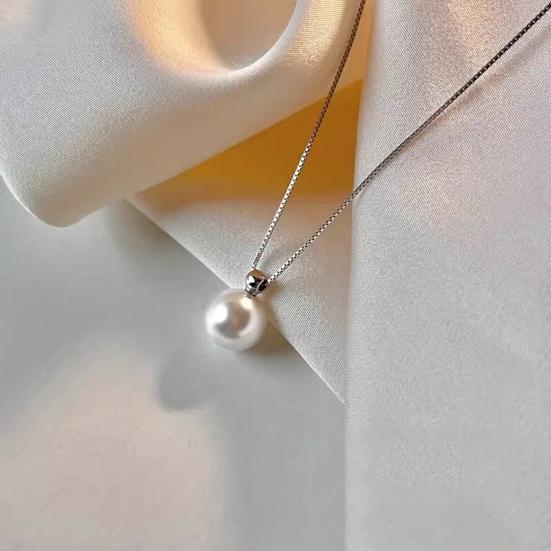 Women Necklace Faux Pearl Pendant Copper Snake Bone Chain Party Wedding Prom Clavicle Necklace Neck Jewelry