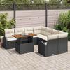 9 Piece Garden Sofa Set with Cushions in Black and Cream