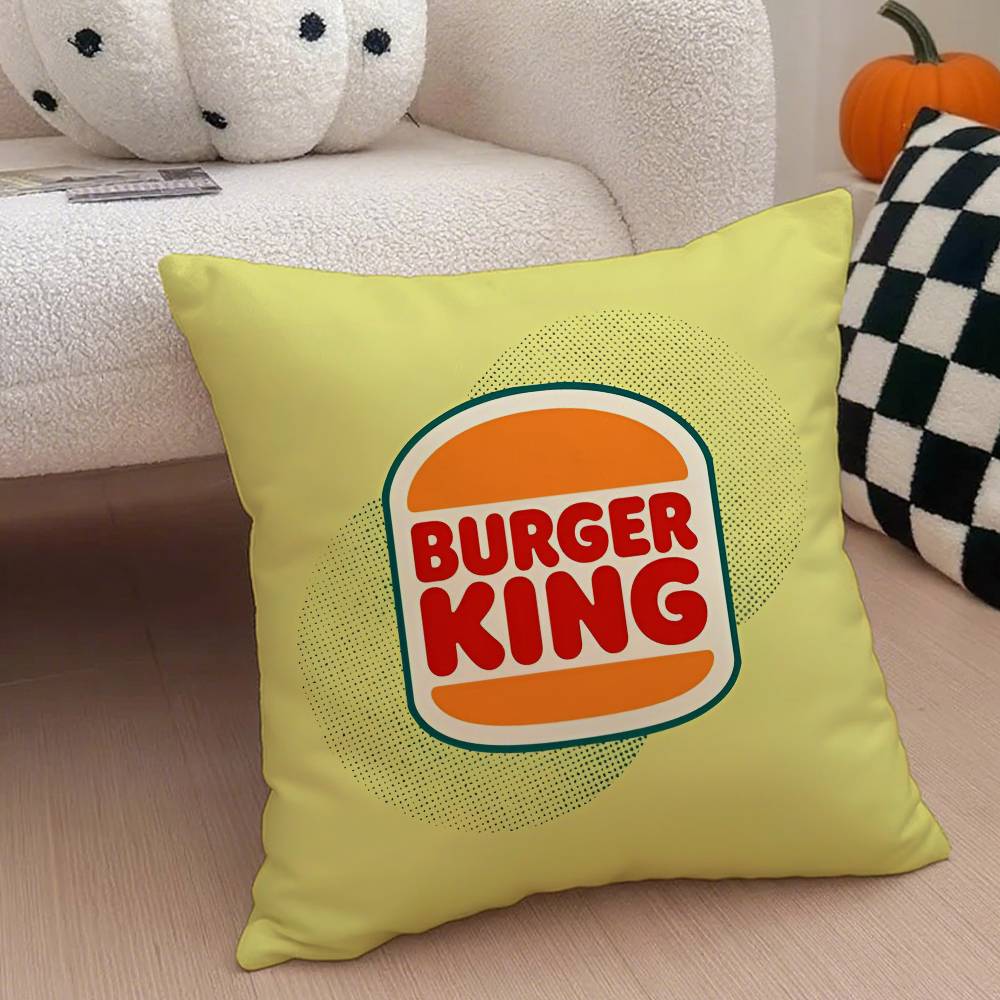 

Вкусная еда Аниме Наволочка Burger King Наволочка против пылевых клещей Невидимая молния Шелковистый короткий плюш Чехол на подушку для дивана 12x12Inch