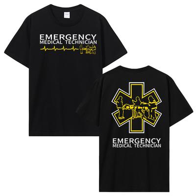 Moda de Verão Camiseta de Algodão Roupas Masculinas Camiseta Casual Paramédico Orgulhoso Técnico de Emergência Médico Resgate Camiseta