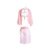 Sex Underwear Enchanting Retro Tulle Perspective Seduction Pearl Fringed Belly Pocket Sharding Tied Skirt Exotic Suit
