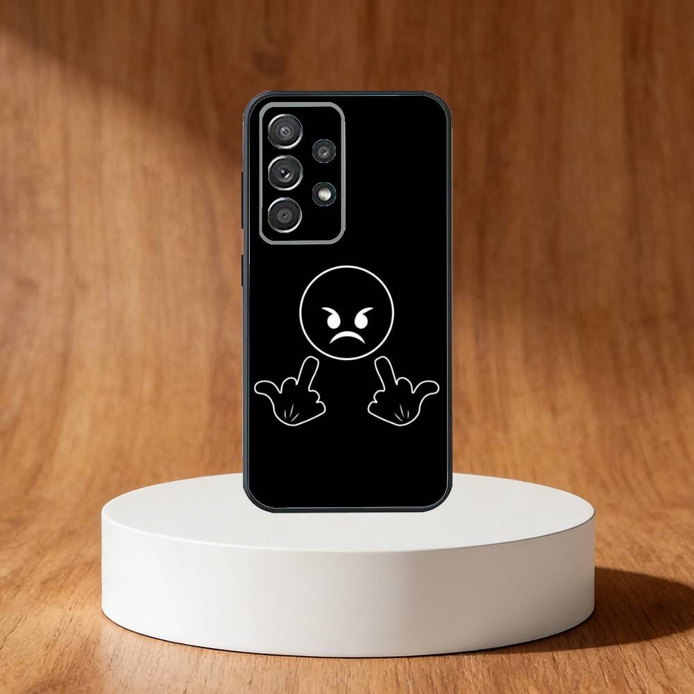 Funny M-Middle Finger Phone Case For Samsung S25,S24,S21,S22,S23,S30,Ultra,S20,Plus,Fe,Note,10,9,5G Black Cover