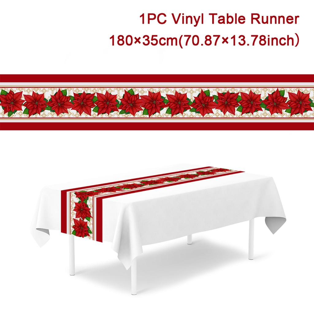 Christmas Table Runner Cloth Merry Christmas Decoration for Home 2024 Tablecloth Xmas Ornament Navidad Natal New Year Gift 2024