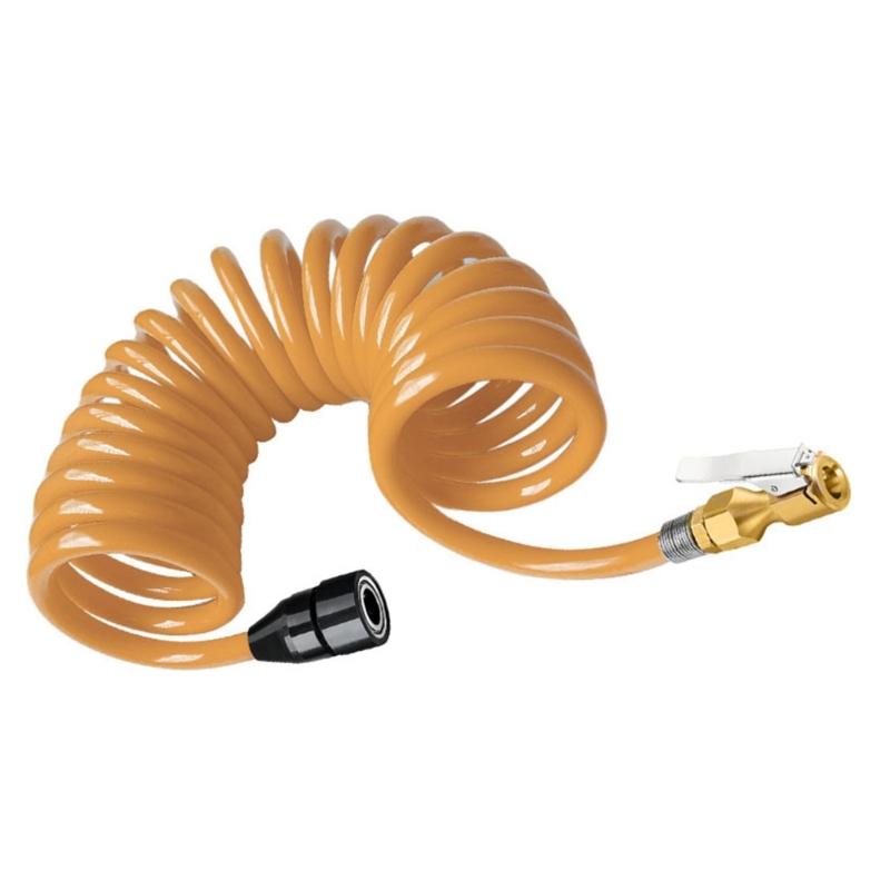 Tire Inflation Hose 9.8ft/16ft Extension Tube Universal Tire Air Compressor Hose Flexible Recoil Air Inflator Connector