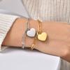 Personalized Fashion Jewelry Women, Stainless Steel Heart-Shaped Urn Rectangular Chain Bracelet 18K Gold Br-1119