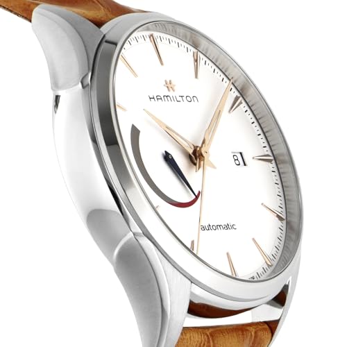 Hamilton Jazzmaster Men's Watch, White Dial, Stainless Steel, Sapphire Crystal, Automatic, 5 ATM Water Resistance, 41mm, Swiss Made, H32635511, Brown