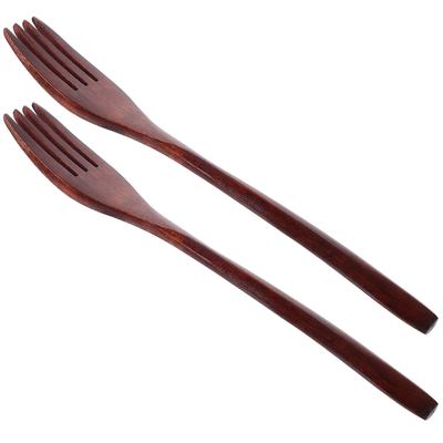2Pcs Wood Mixing Fork Wooden Salad Fork Blending Fork Large Cooking Fork Kitchen Utensils Large Wooden Fork