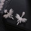 Fashion Luxury Crystal Wing Symmetrical Earrings Exquisite  Color Party Jewelry For Women
