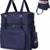 Insulated Lunch Bag Double-Layer Leakproof Cooler Tote Crossbody Handheld Work Outdoor Picnic Travel